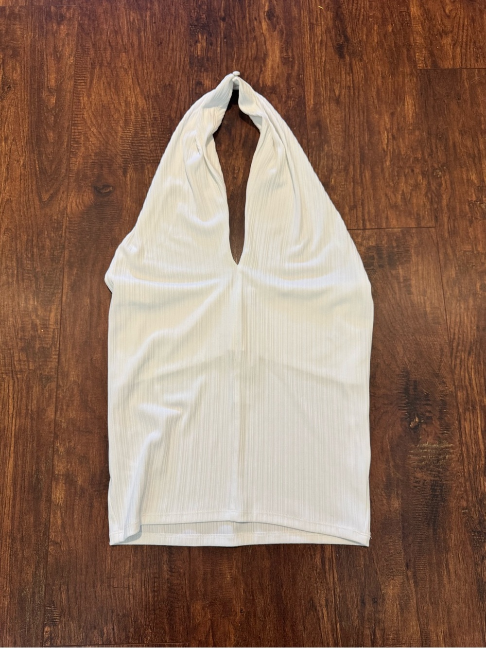 NWT Anne Taylor White Ribbed Halter Top
